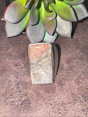 Crazy Lace Agate Silver Ring